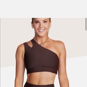 Peloton Sports Bra large Show Up Side To Side Brown